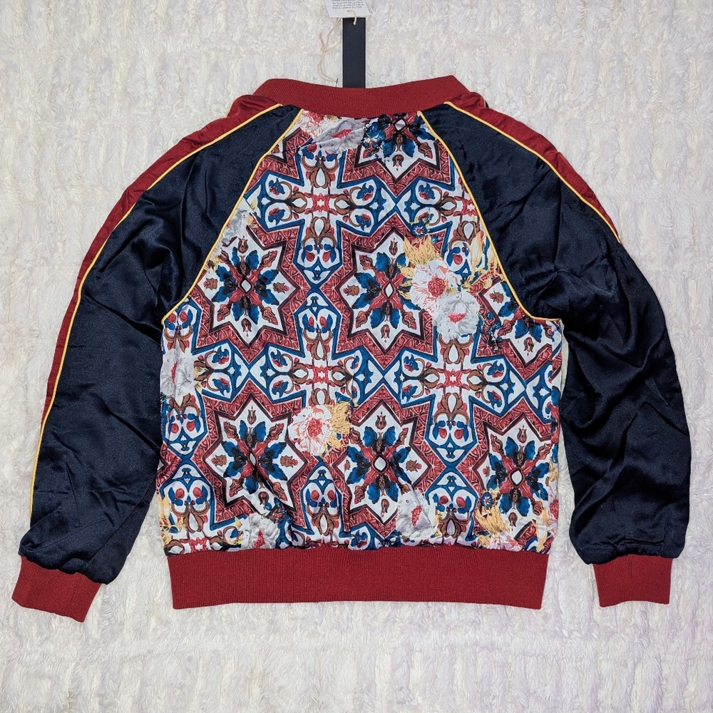 Dolce Cabo | Zip-Up Bomber Jacket | Multicolor Print | Size M | NWT | MSRP $98 - Picture 2 of 6